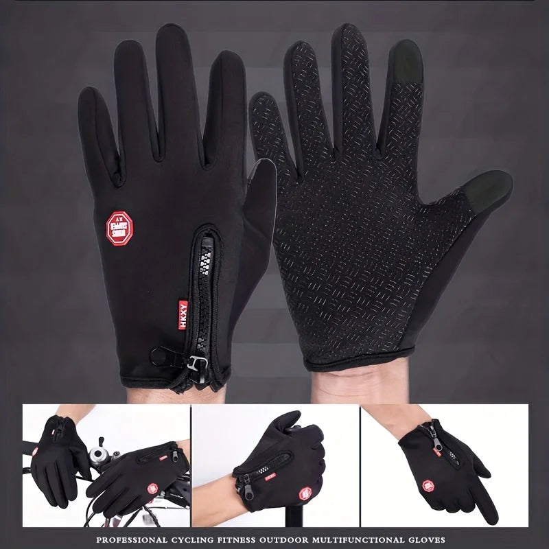 Waterproof Thermal Touchscreen Winter Gloves — Windproof, Warm, Ideal for Running, Hiking & Skiing