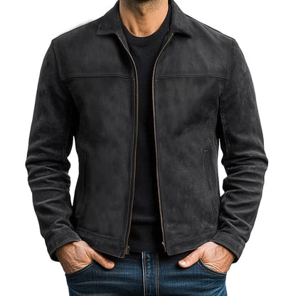 Mens Classic Fashion Zipper Leather Jacket