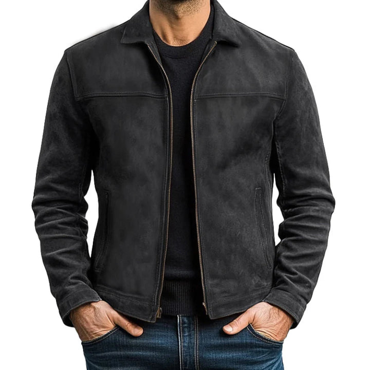 Mens Classic Fashion Zipper Leather Jacket