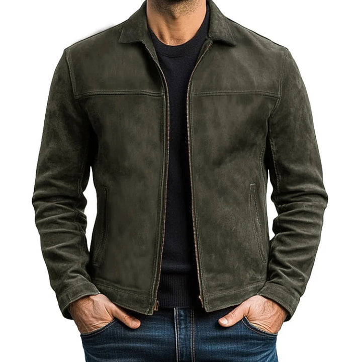 Mens Classic Fashion Zipper Leather Jacket