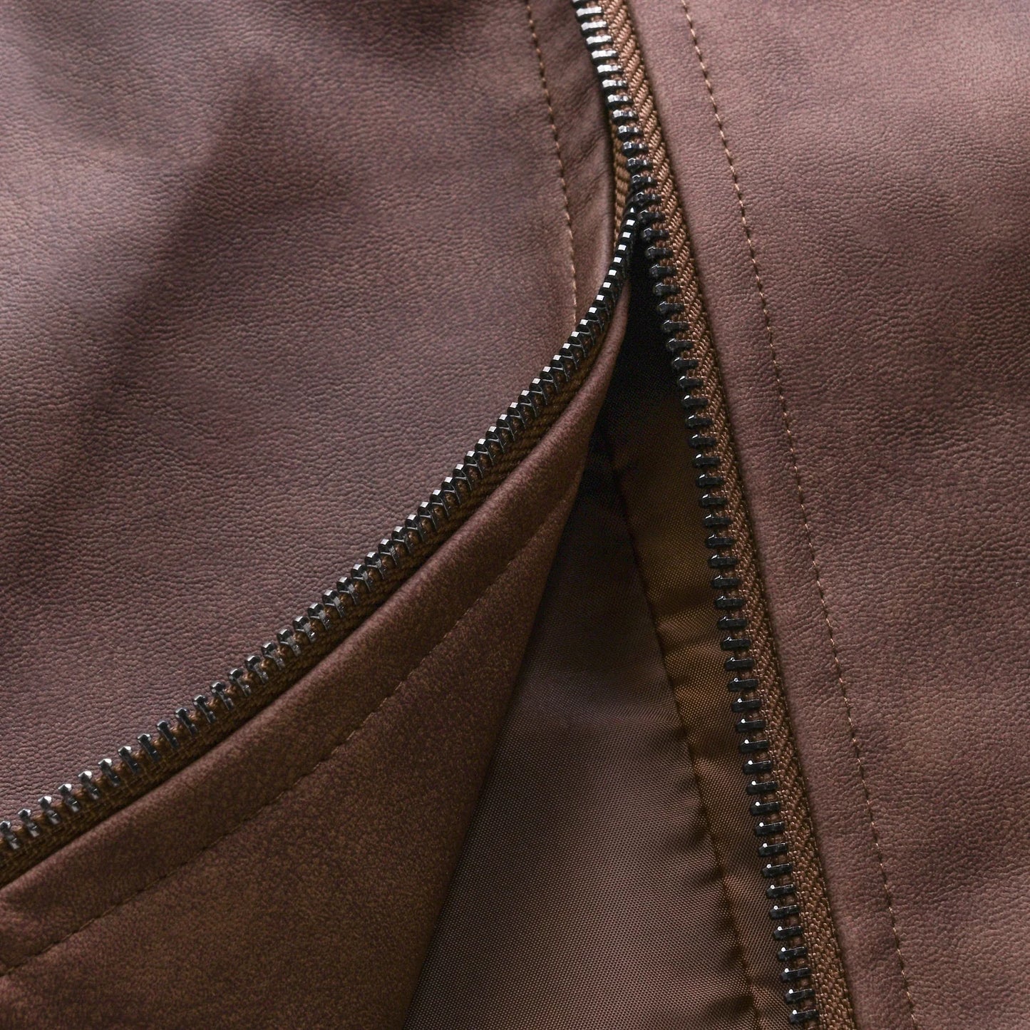 Mens Classic Fashion Zipper Leather Jacket