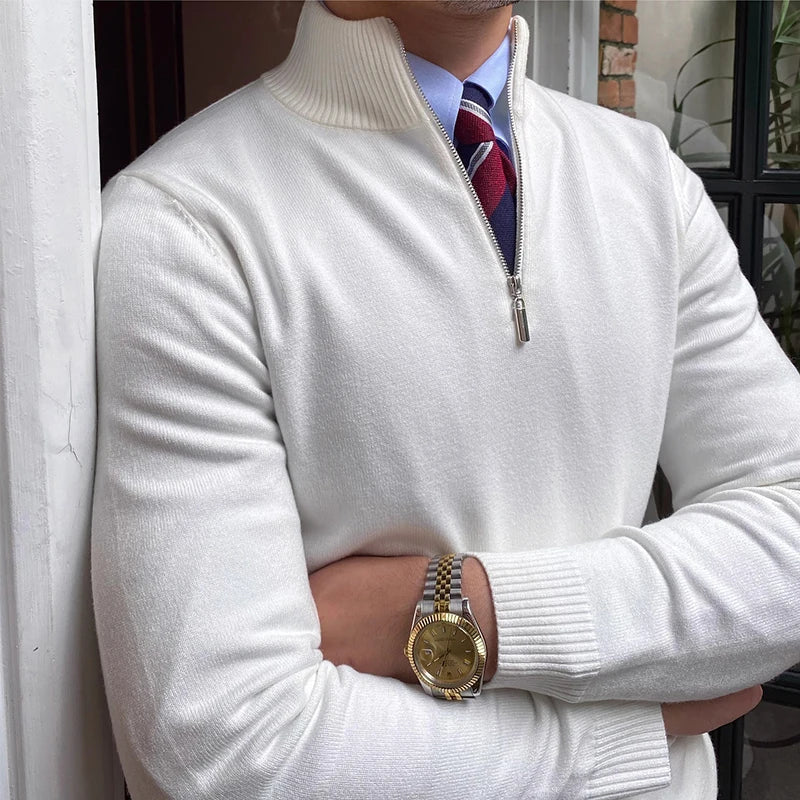 Half Zip Sweater – Soft Knit Blend And Easy Neck Control