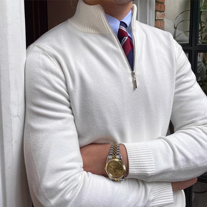 Half Zip Sweater – Soft Knit Blend And Easy Neck Control