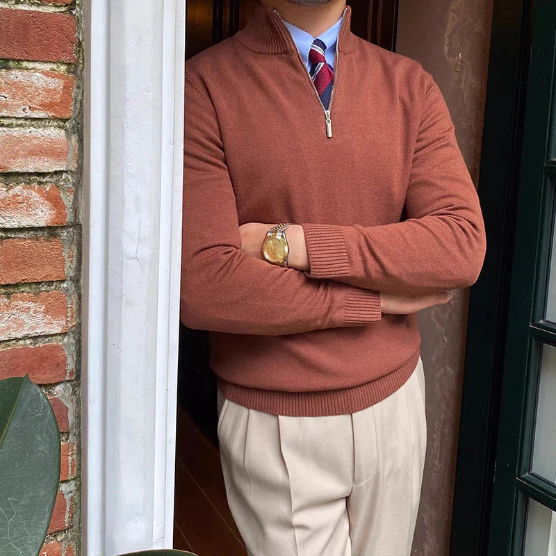 Half Zip Sweater – Soft Knit Blend And Easy Neck Control