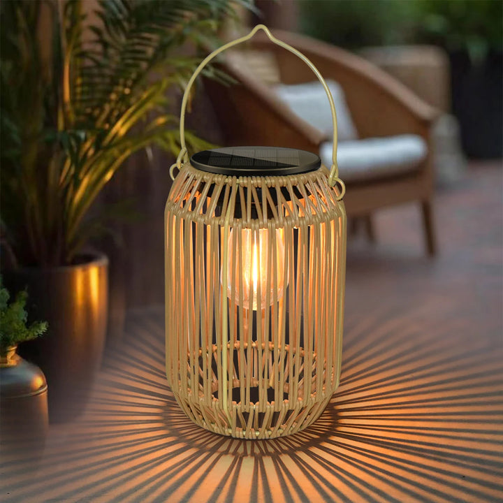 Solar Rattan Lantern Outdoor Waterproof – Hanging Garden Light