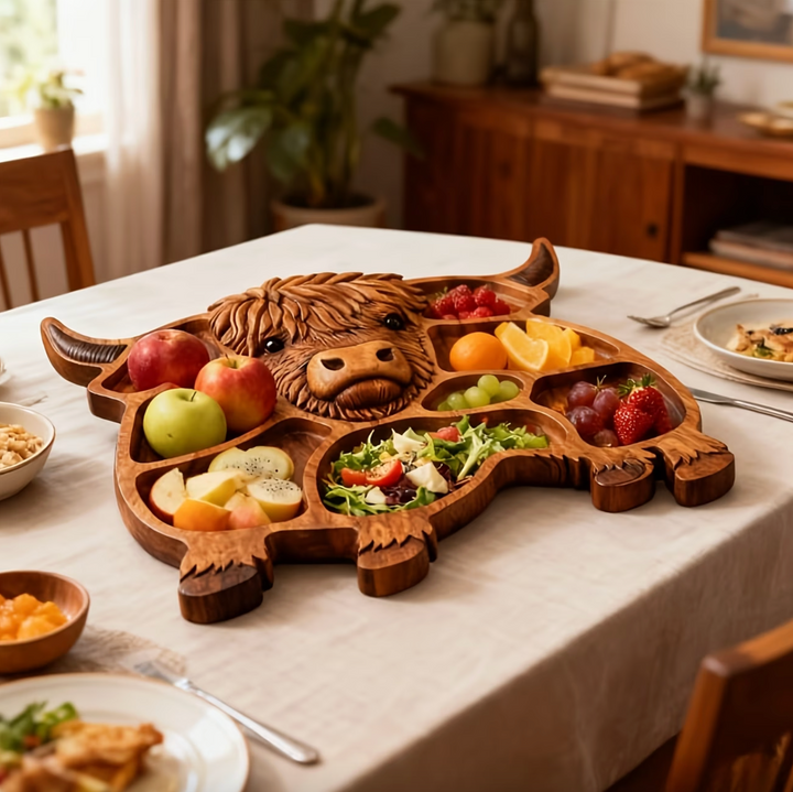 Highland Feast™ - Rustic Cow Charcuterie Board