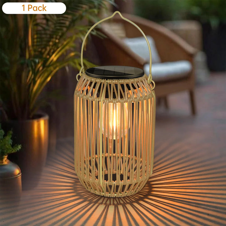 Solar Rattan Lantern Outdoor Waterproof – Hanging Garden Light