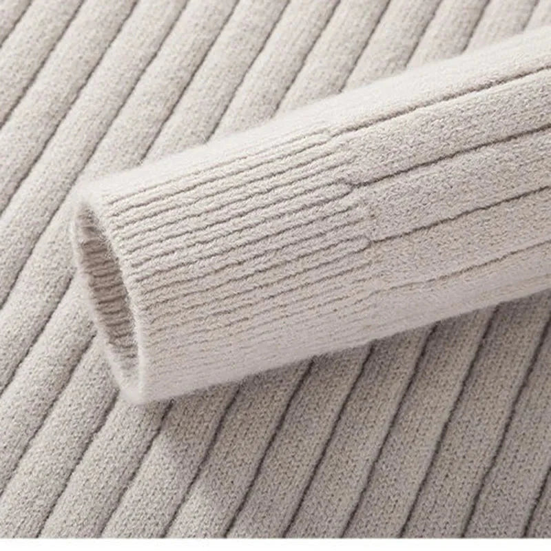 Sweater - High Collar Spun Blend & Half Zip Adjusts Fit