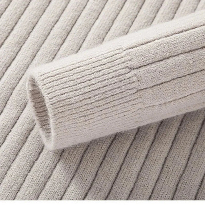 Sweater - High Collar Spun Blend & Half Zip Adjusts Fit