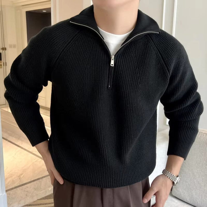 Sweater - Quarter Zip Knit Blend & Adjustable Ventilation
