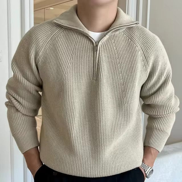 Sweater - Quarter Zip Knit Blend & Adjustable Ventilation