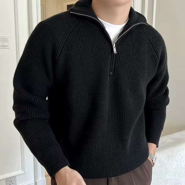 Sweater - Quarter Zip Knit Blend & Adjustable Ventilation