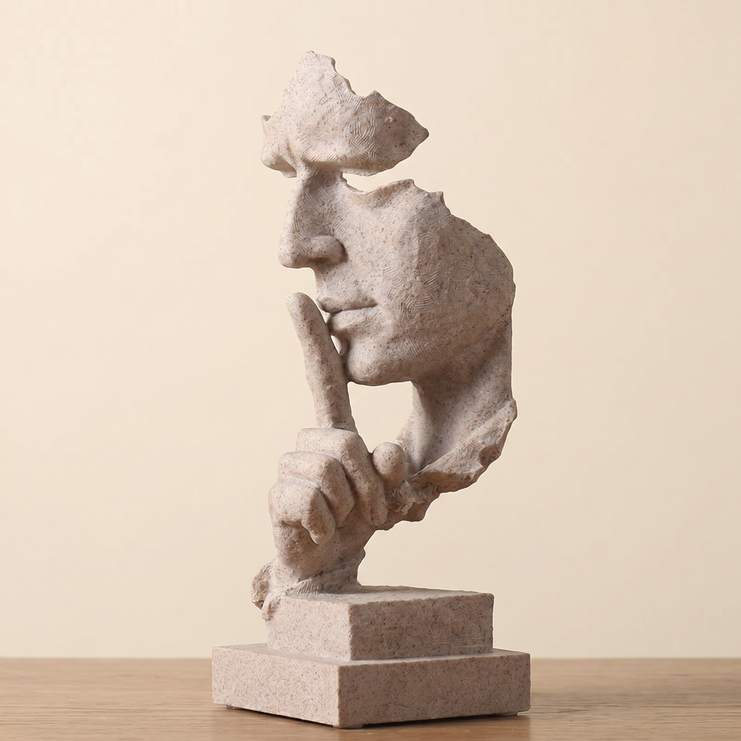 Abstract Face Silence Sculpture