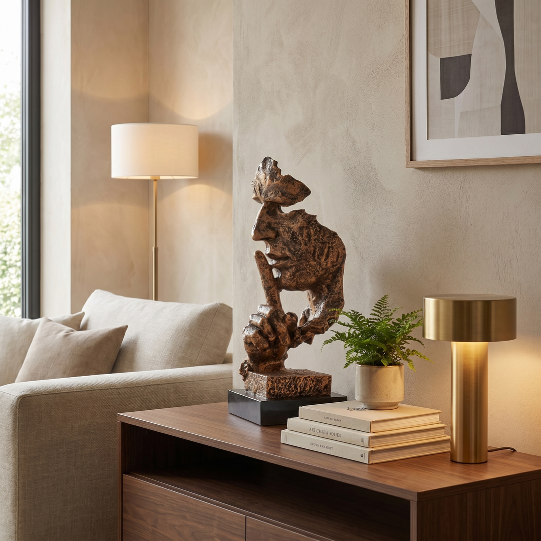 Abstract Face Silence Sculpture